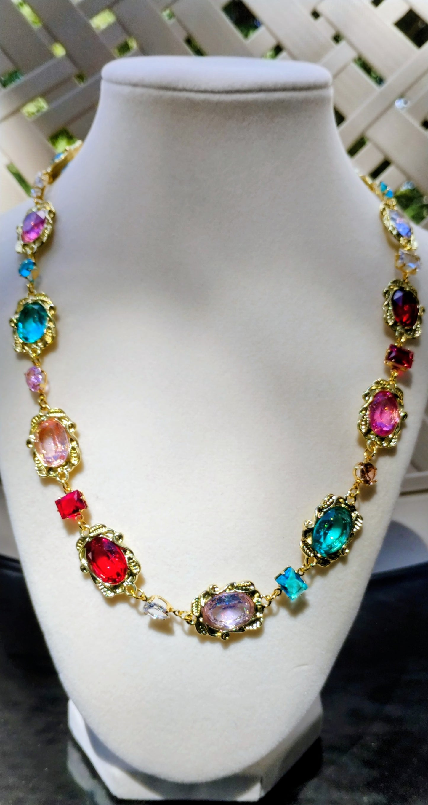 Gorgeous multi colored statement necklace