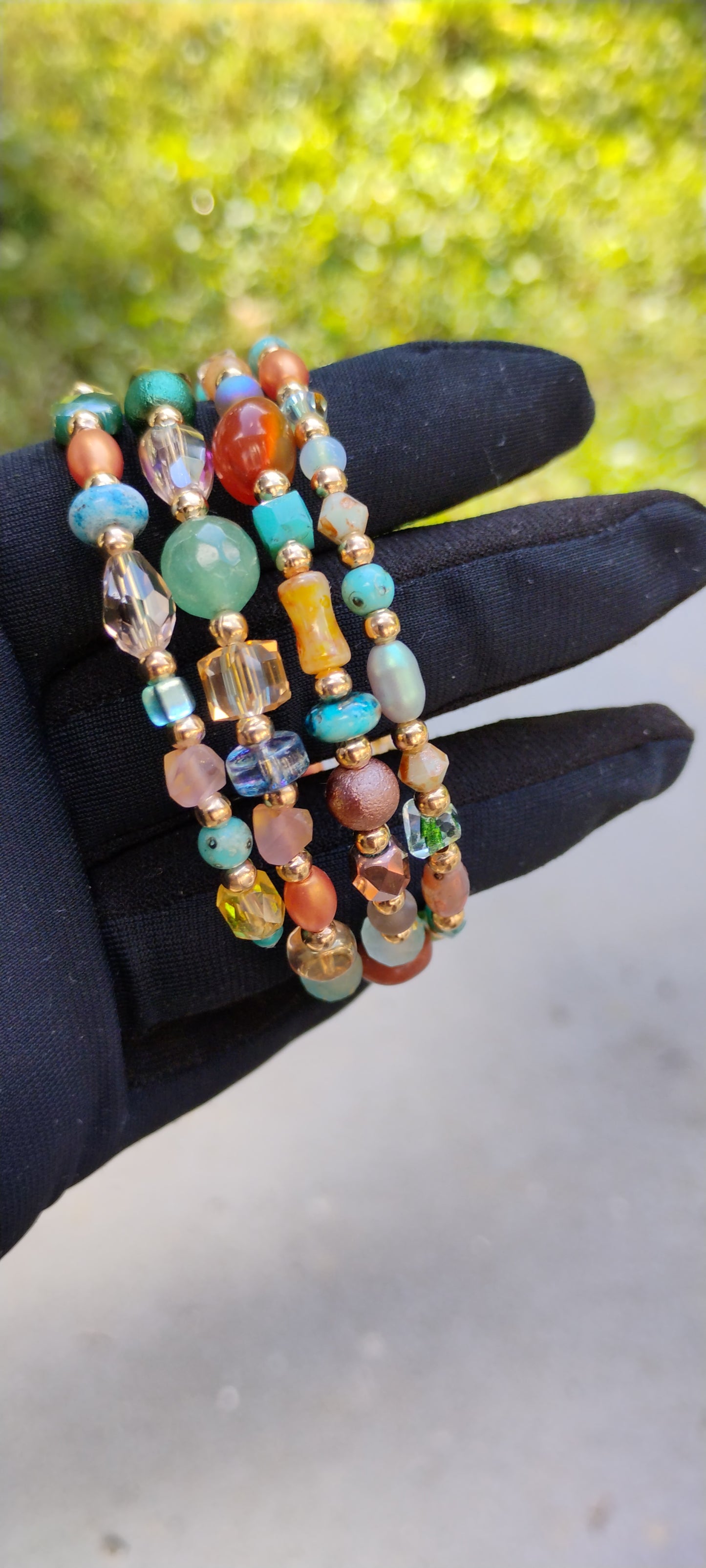 Multi colored wrap around ankle bracelet
