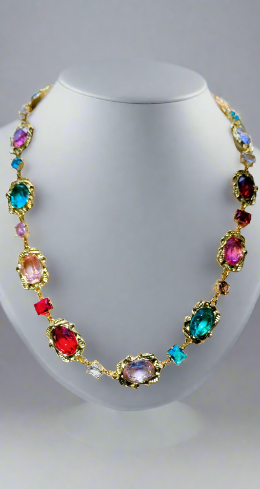 Gorgeous multi colored statement necklace