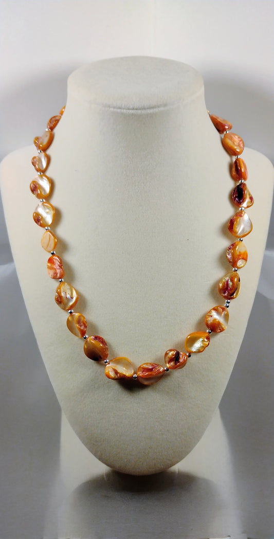 Stunning orange shell necklace