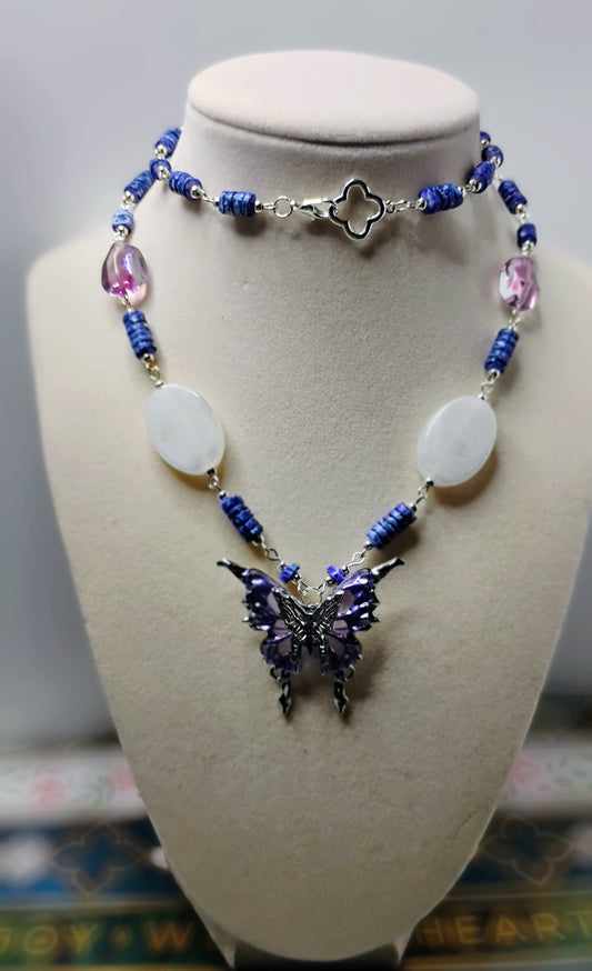 Beautiful butterfly 3 piece set earrings necklace bracelet