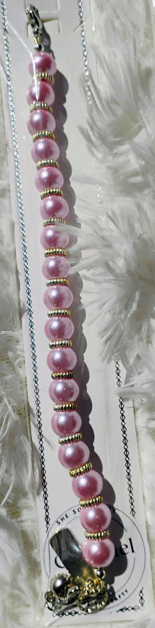 Beautiful pink pearl-like bracelet