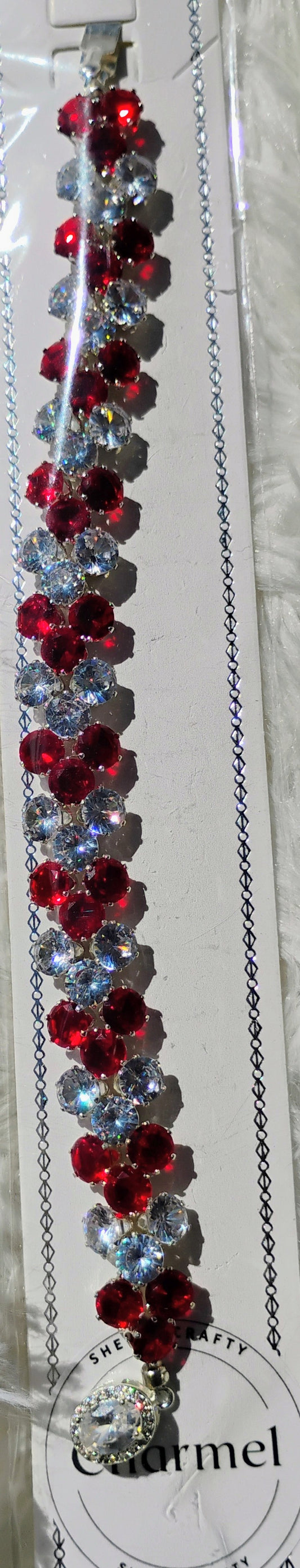 Beautiful red sparkly rhinestone bracelet with closure
