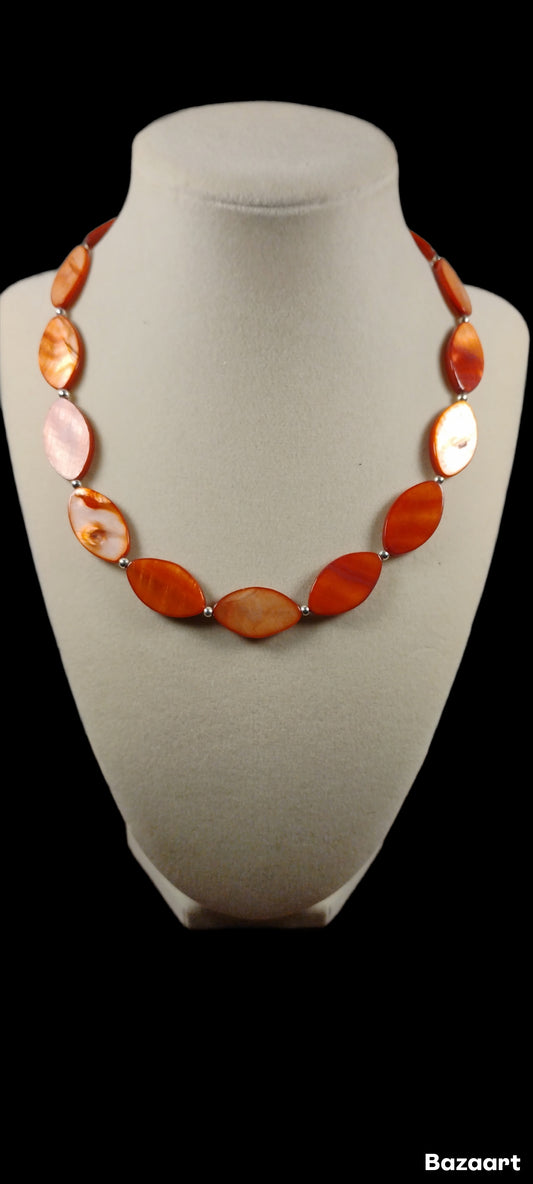 Beautiful orange shell necklace