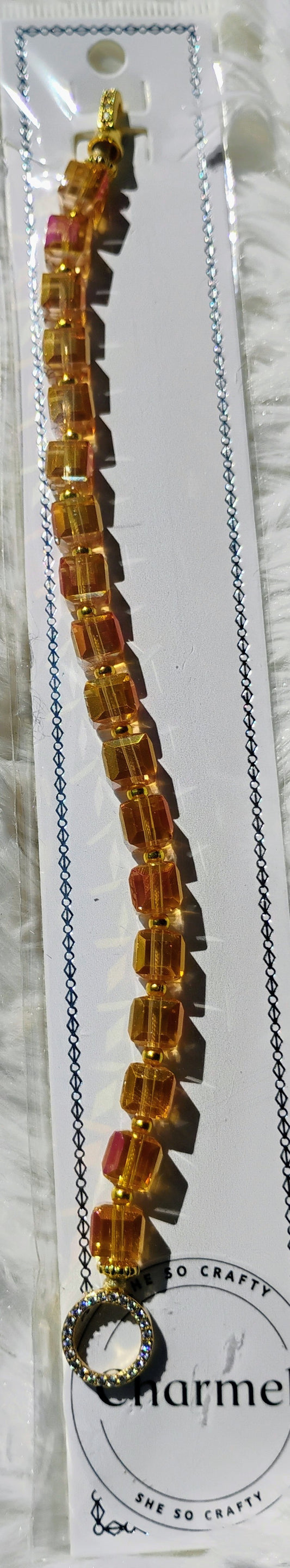 Beautiful square shape bracelet with rhinestone closure