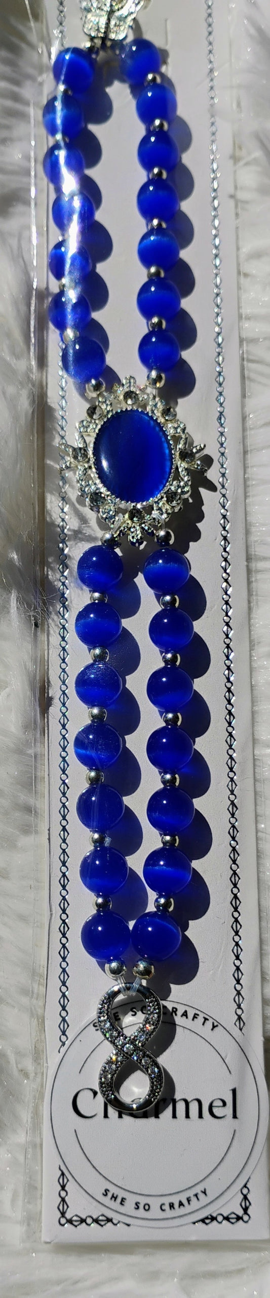 Beautiful double layer cat eye rhinestone closure bracelet