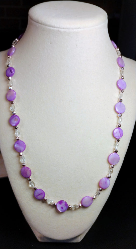 Gorgeous purple shell necklace