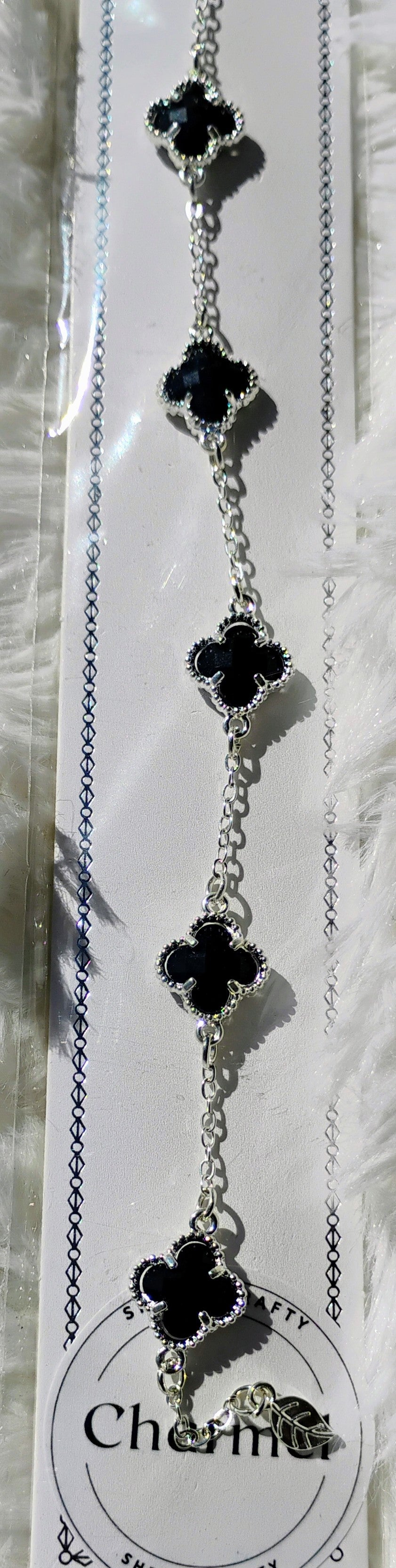 Beautiful black clover bracelet