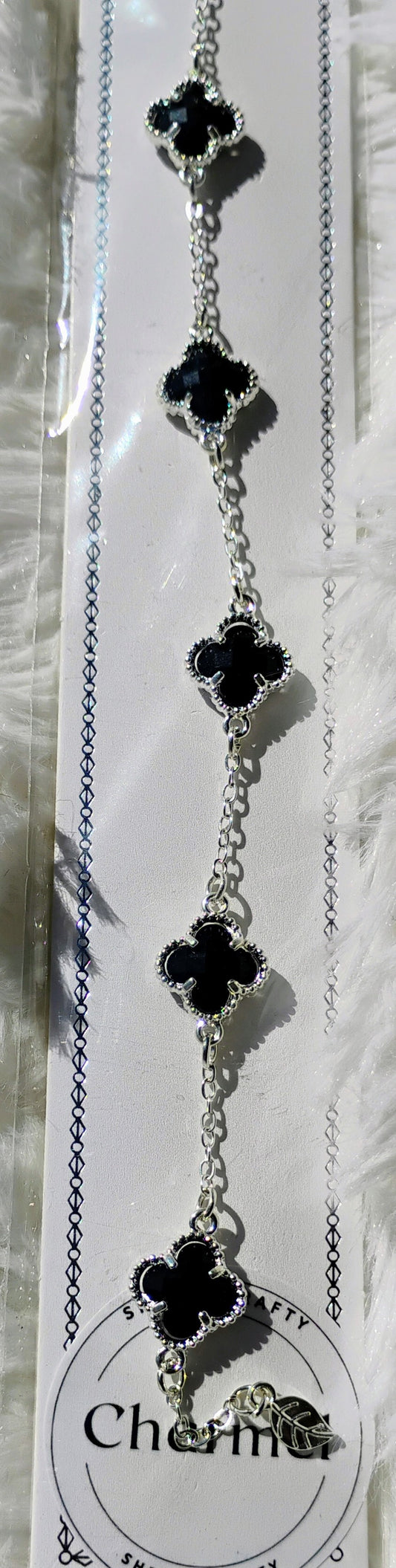 Beautiful black clover bracelet
